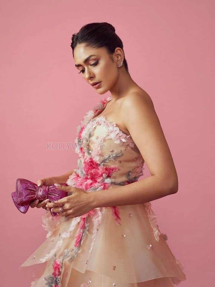 Mrunal Thakur in a Rose Gown Photoshoot Stills 03