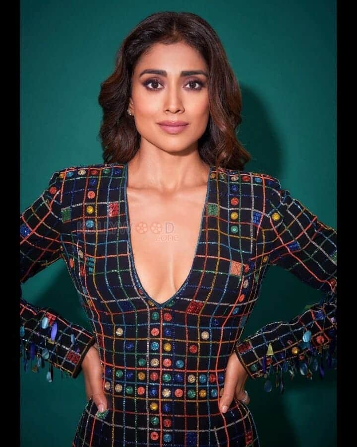 Sexy Shriya Saran in Colourful Dress Pictures 03