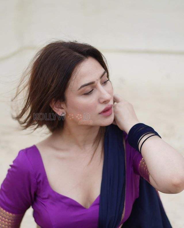 Sexy TV Actress Mahira Sharma in Saree Photos 05