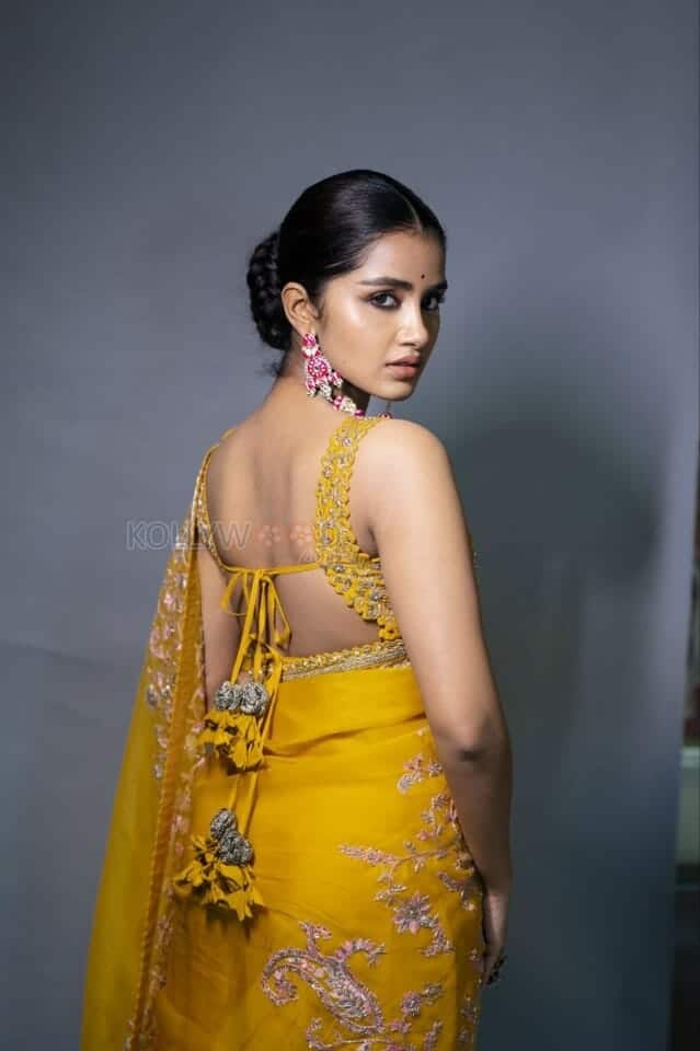 Siren Heroine Anupama Parameswaran Cute Saree Photoshoot Pictures 04