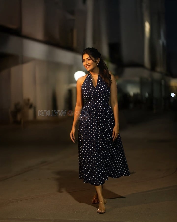 Stylish Rashi Singh in a Polka Dotted Halter Neck Dress Photos 04