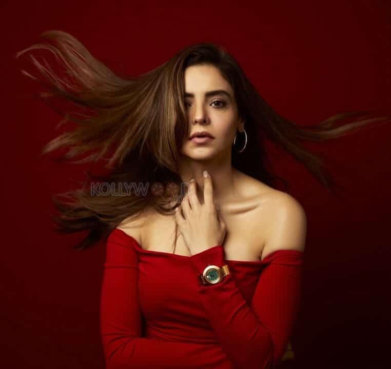 Actress Aamna Sharif Hot in Red Dress Photos 01