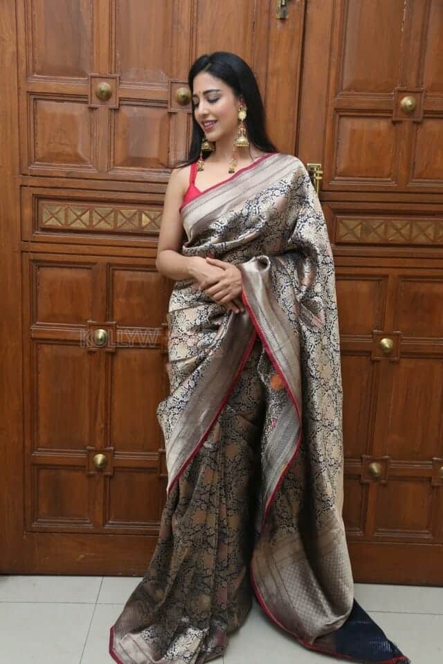 Actress Daksha Nagarkar at Ravanasura Movie Pre Release Event Photos 05