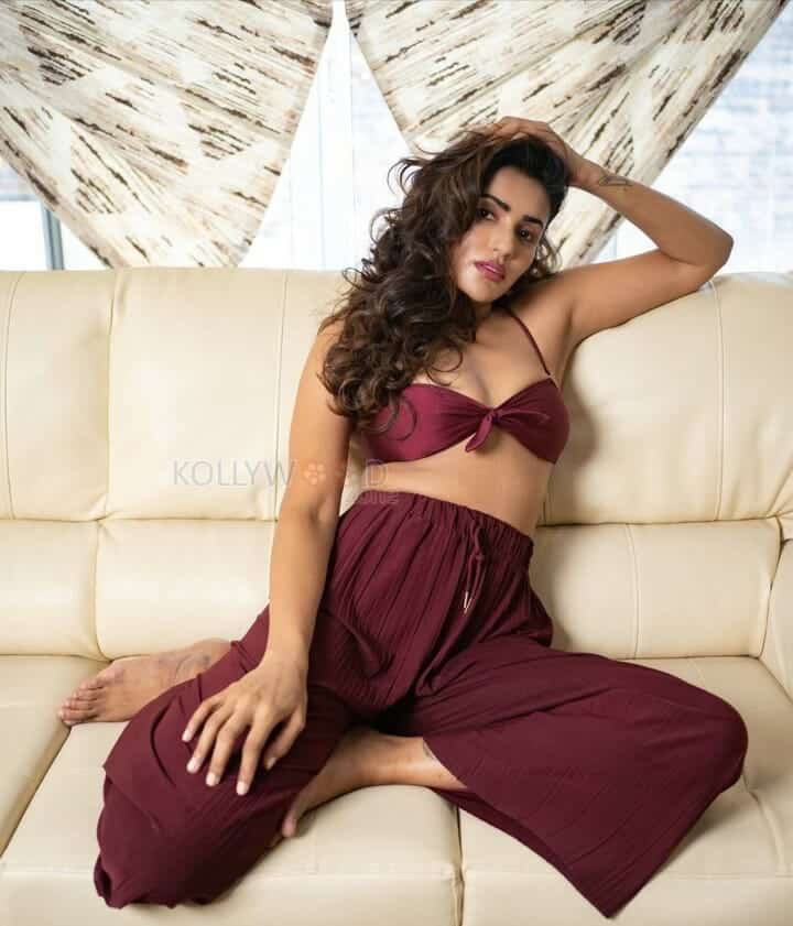 Akshara Gowda in a Satin Dress Photo 01