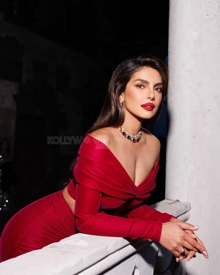 Awesome Priyanka Chopra Cleavage in Red Photos 01