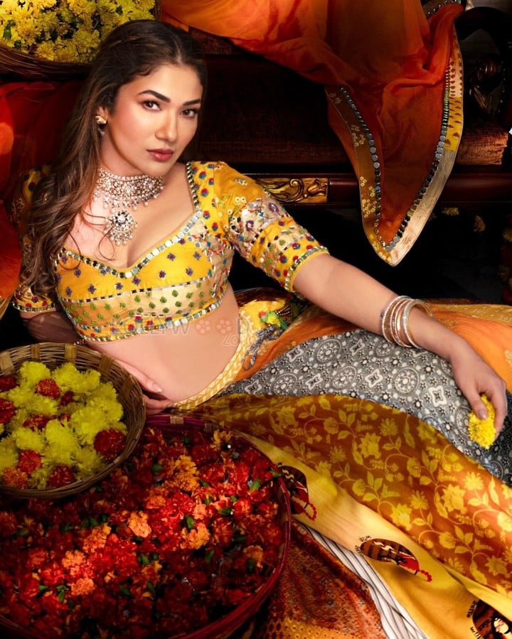 Indian Television Actress Ridhima Pandit in a Traditional Lehenga Choli Photos 03