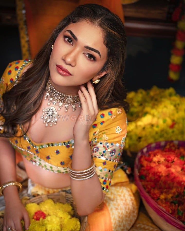 Indian Television Actress Ridhima Pandit in a Traditional Lehenga Choli Photos 04