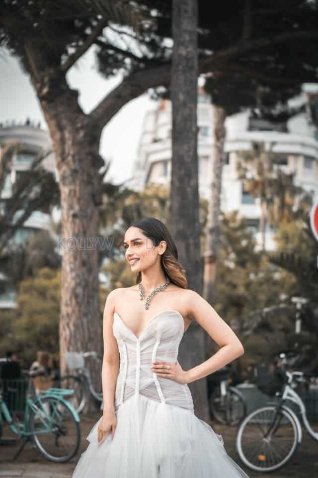 Beautiful Manushi Chhillar in a White Evening Gown Picture 01