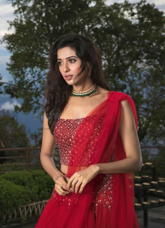 Beautiful Riya Suman Red Dress Pictures