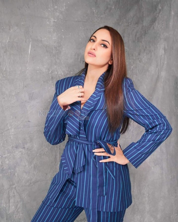 Sonakshi Sinha Blue Formal Dress Photos