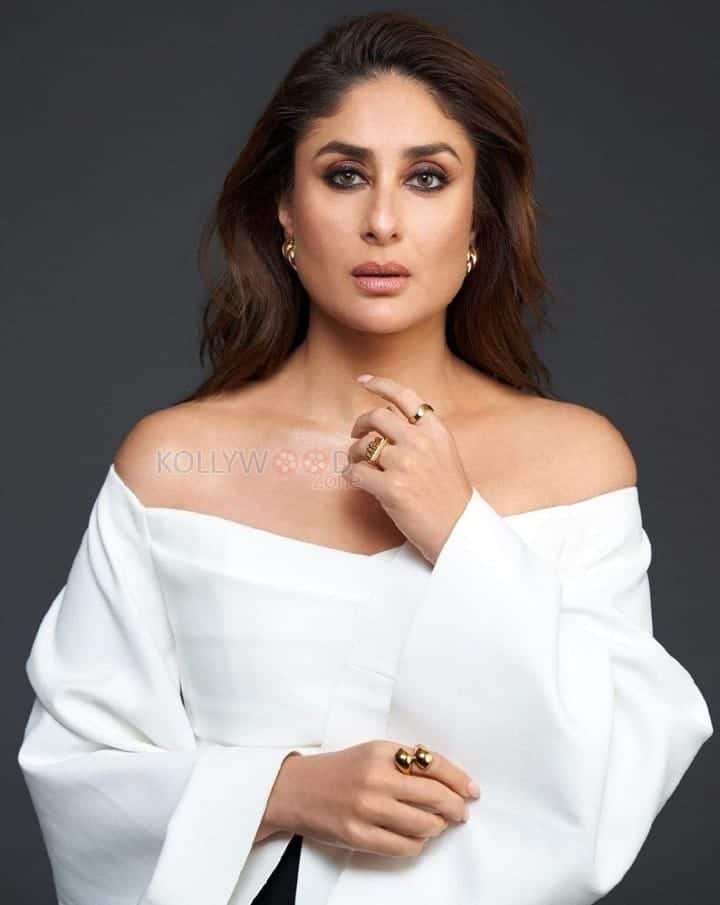 Actress Kareena Kapoor in a White Off Shoulder Top Pictures 04
