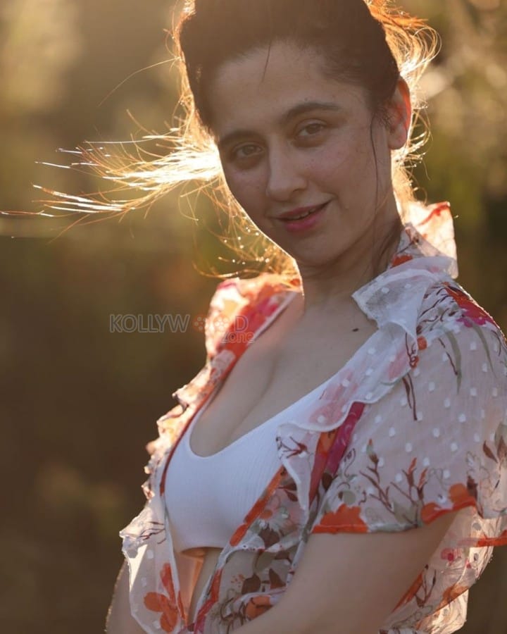 Fighter Actress Sanjeeda Sheikh in a Floral White Dress Pictures 01