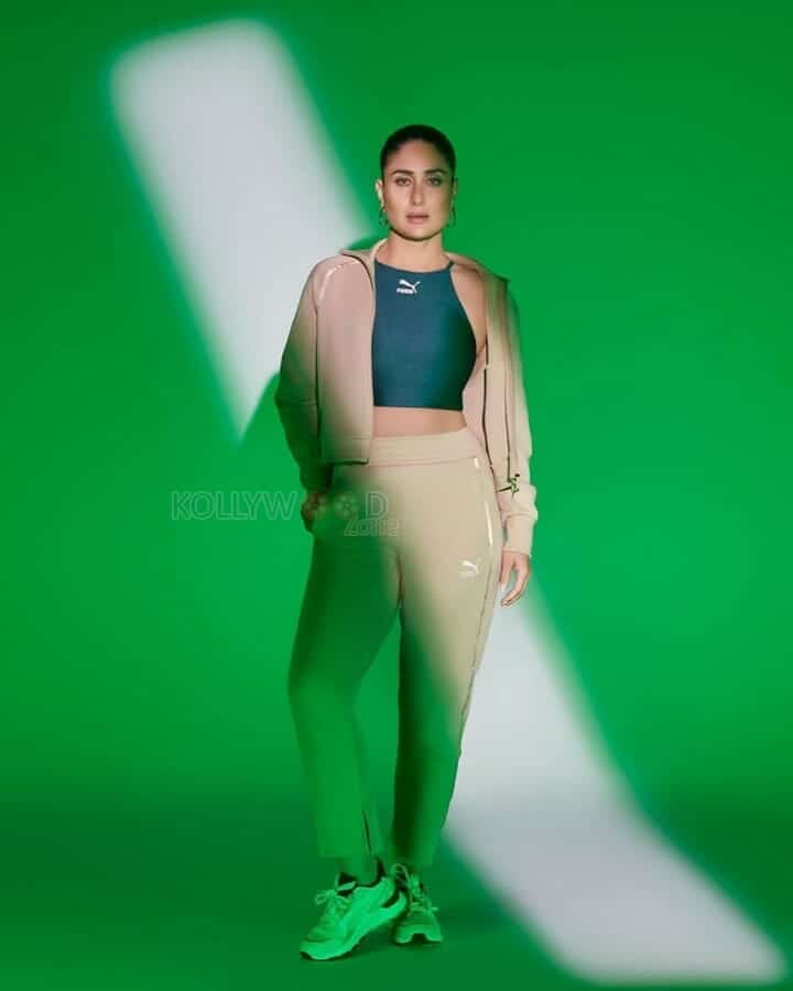 Kareena Kapoor in a Green Track Suit Photos 01