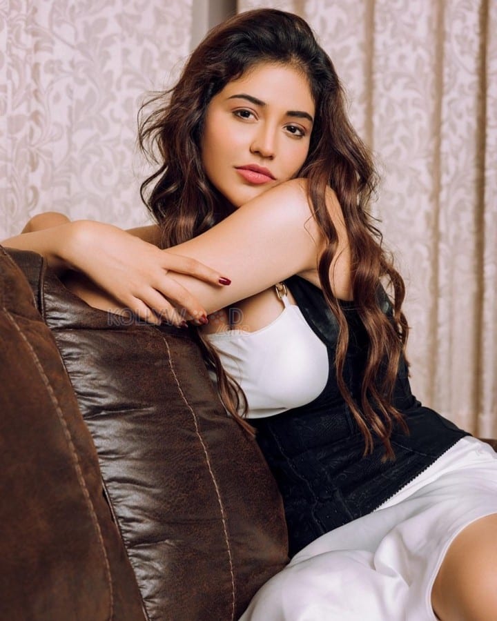 Stunning Priyanka Jawalkar in a Black and White Short Dress Photos 01
