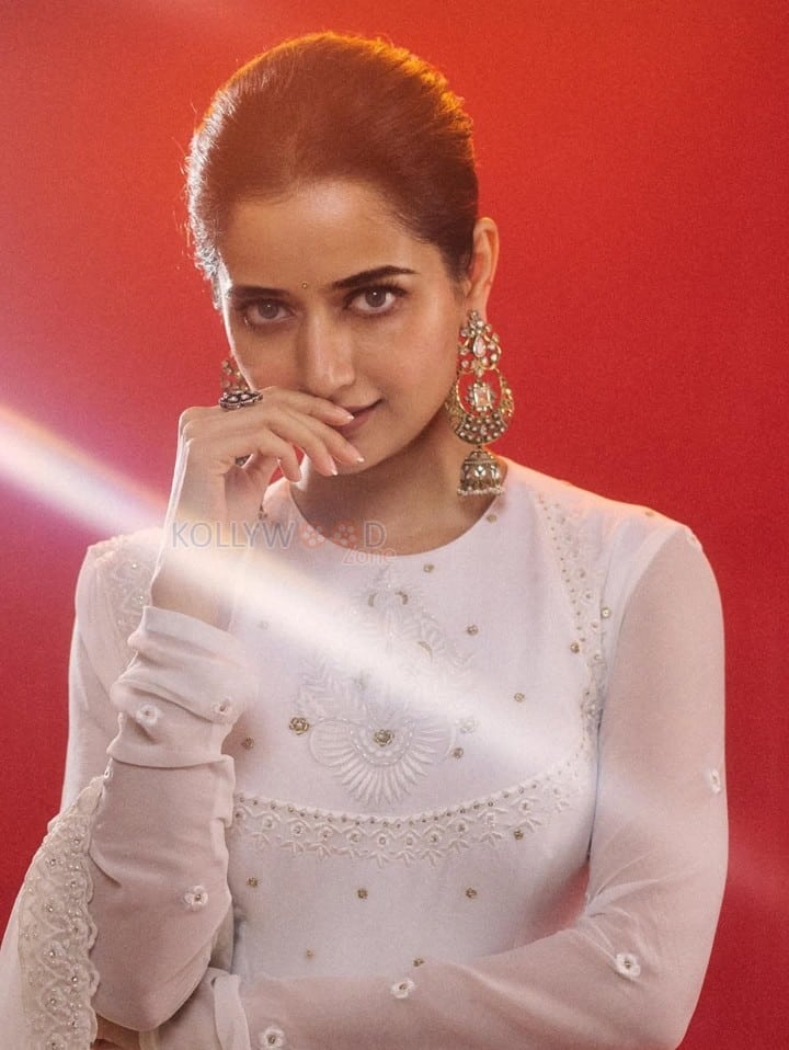 Beautiful Kannada Actress Ashika Ranganath in a White Anarkali Lehenga Photos 04