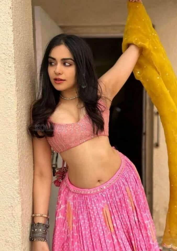 Bollywood Heroine Adah Sharma Sexy in Pink Lehenga Photos 03