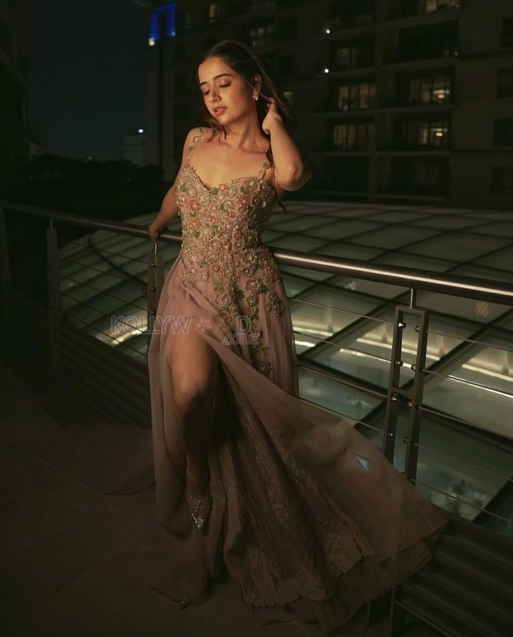 Glamorous Ashika Ranganath in a Spaghetti Strap Evening Gown Photos 03