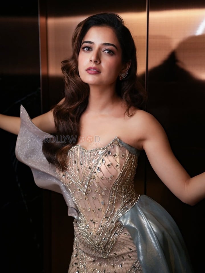Sandalwood Beauty Ashika Ranganath in a Strapless Metallic Gown Pictures 02