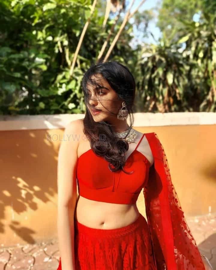 Sexy Adah Sharma in a Red Lehenga Pictures 02