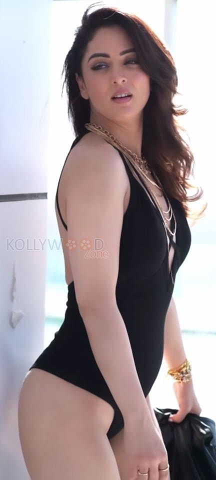 Stunning Sandeepa Dhar in a Black One Piece Swimsuit Photos 01