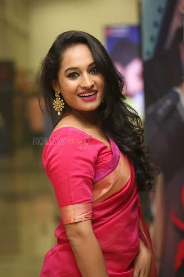Gorgeous Pooja Ramachandran in Red Saree Photos 07
