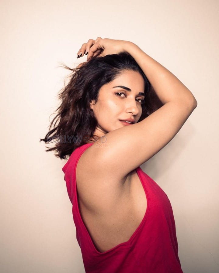 Stunning Ruhani Sharma in a Pink Sleeveless Top Photos 02