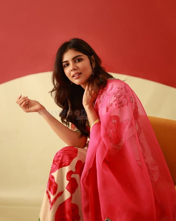 Odum Kuthira Chaadum Kuthira Heroine Kalyani Priyadarshan in a Pink Saree Photos 06