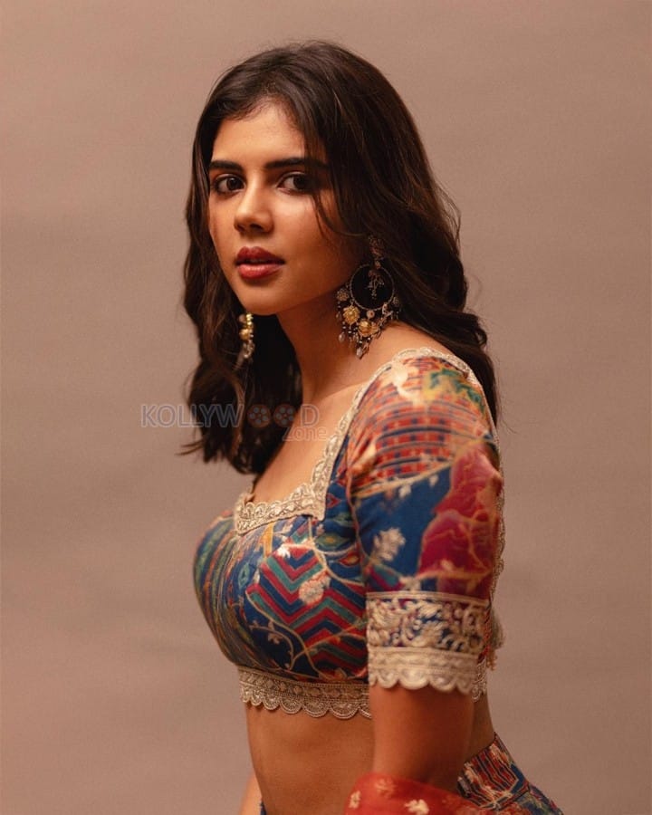 South Indian Beauty Kalyani Priyadarshan in a Colorful Lehenga Photos 02