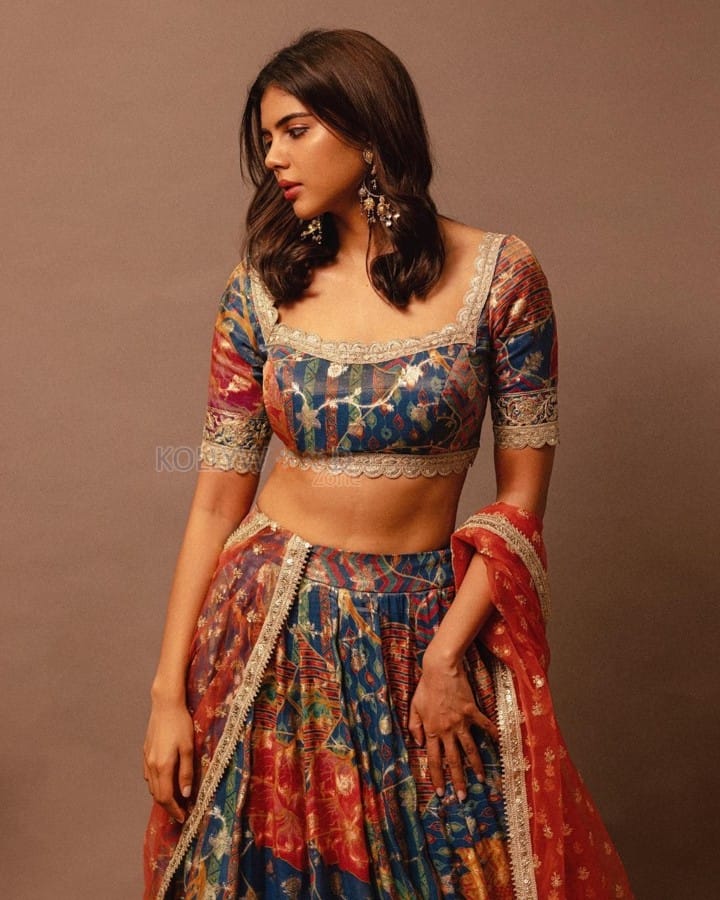 South Indian Beauty Kalyani Priyadarshan in a Colorful Lehenga Photos 06