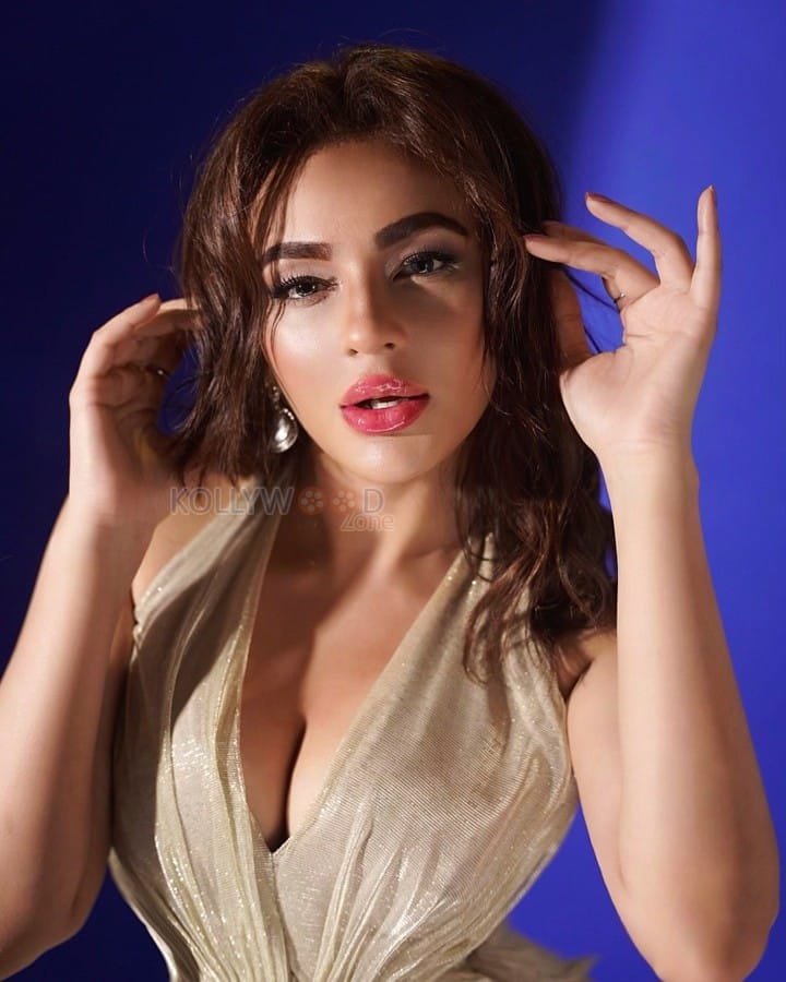 Sexy Seerat Kapoor in a V Neck Maxi Dress Pictures 01