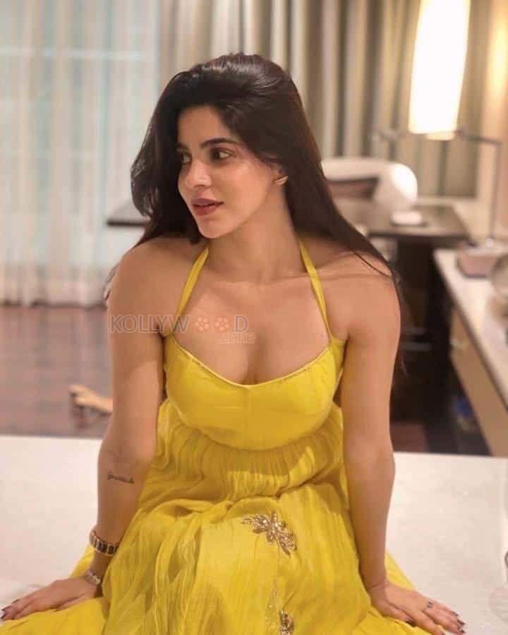Actress Divya Bharathi in a Yellow Saree at Kingston Movie Promotion Photos 01