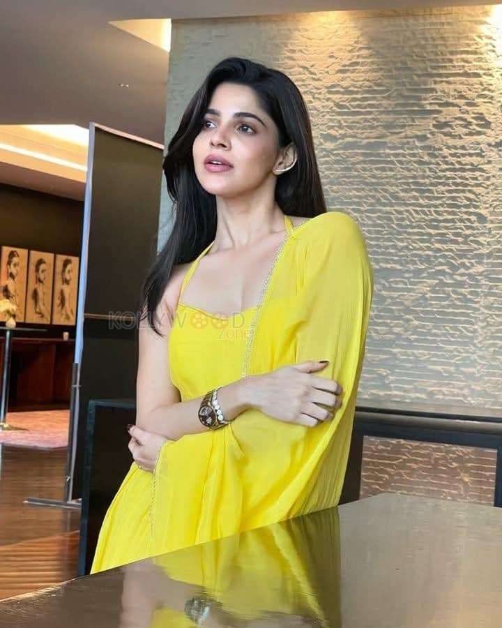 Actress Divya Bharathi in a Yellow Saree at Kingston Movie Promotion Photos 03