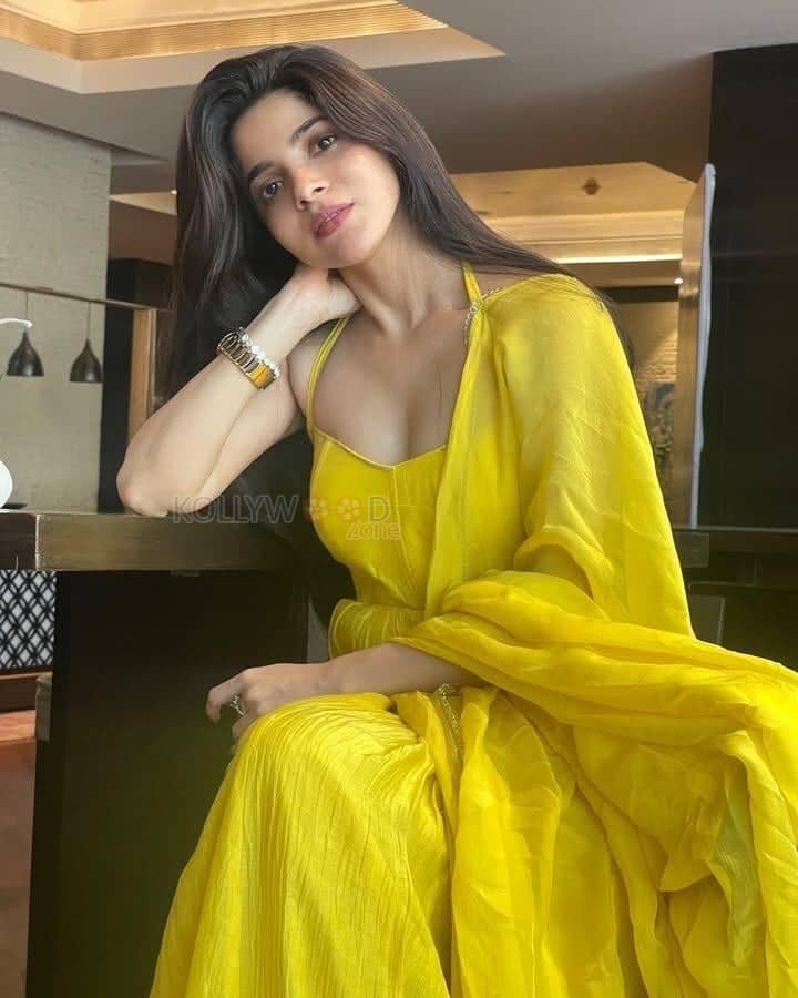Actress Divya Bharathi in a Yellow Saree at Kingston Movie Promotion Photos 04