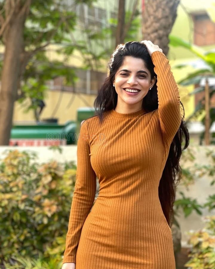 Gorgeous Divya Bharathi in a Brown Bodycon Dress for Kingston Promotions Photos 04