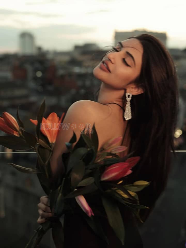 Adorable Sreeleela in a Black Glamour Off Shoulder Dress Pictures 01