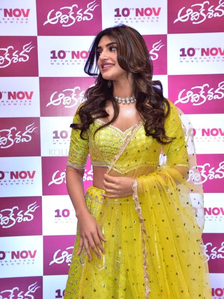 Beautiful Actress Sreeleela at Aadikeshava Song Launch Photos 09