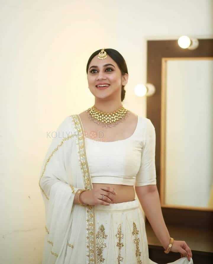 Beautiful Malayalam Actress Miya George in White Dress Photoshoot Stills 01