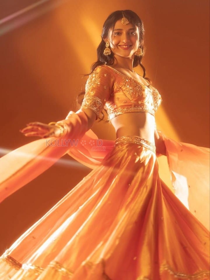 Dazzling and Cute Ritika Nayak in a Golden Lehenga Pictures 02