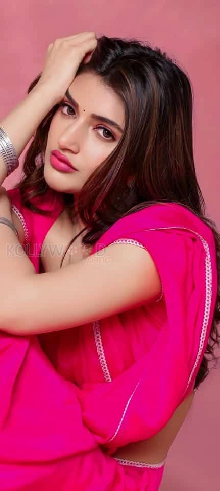 Saree Beauty Sreeleela in a Pink Saree Pictures 01