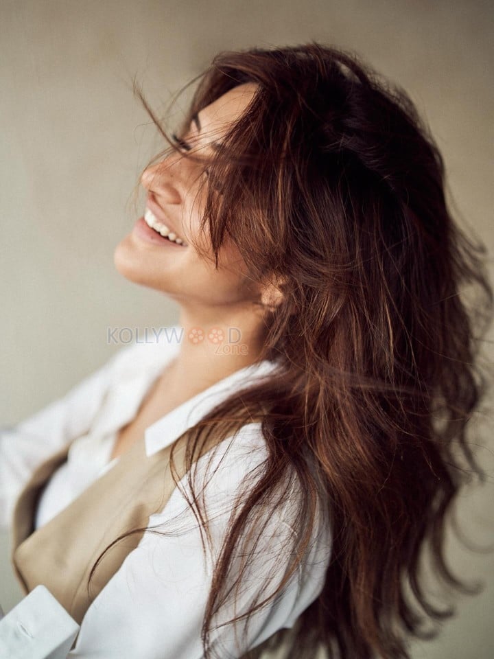 Sexy Sreeleela in a Beige Vest over a White Shirt and Beige Pants Photos 05