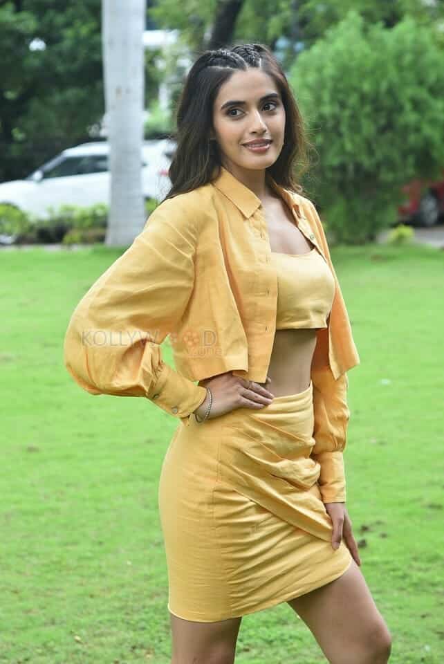 Heroine Divyansha Kaushik at Ramarao On Duty Movie Interview Photos 08