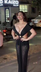 Glamorous Kangana Sharma In A Cleavage Boobs Revealing Black Dress