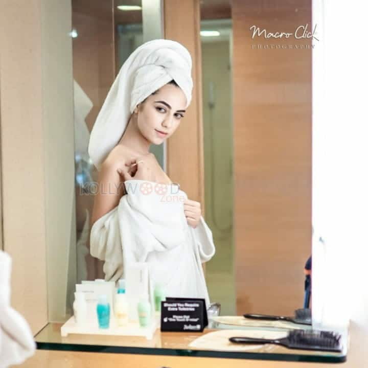 Heroine Harshita Panwar Bath Towel Photos 14