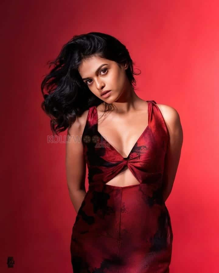 Malayalam Actress Gopika Ramesh in a Sexy Red Satin Dress Photos 03