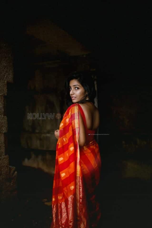 Malayalam Actress Rajisha Vijayan in a Red Saree Photoshoot Pictures 02