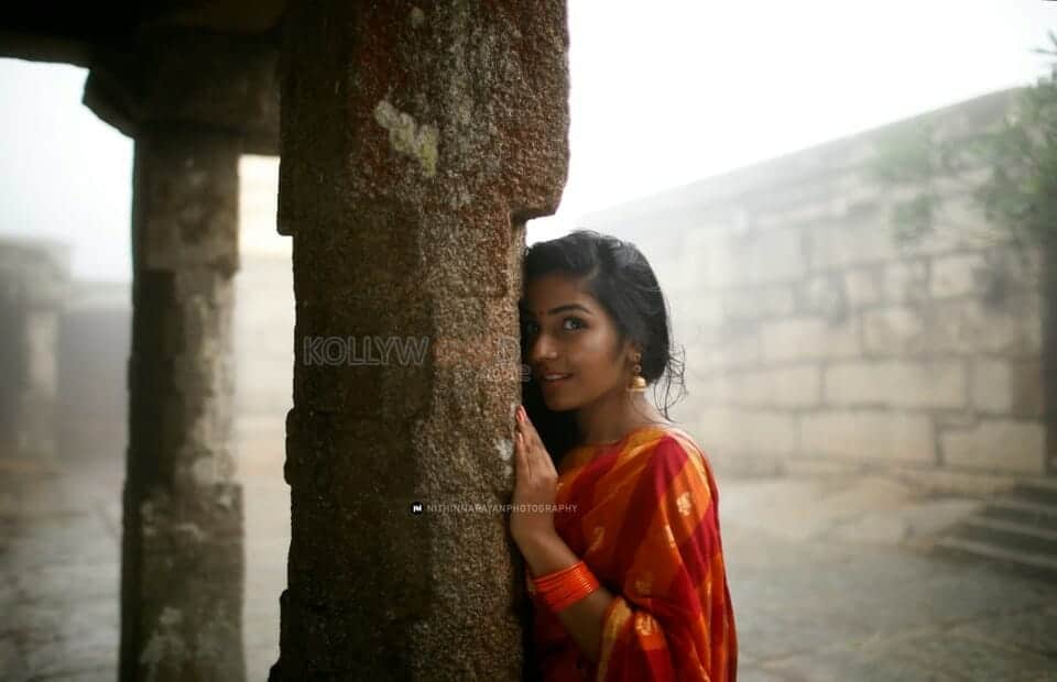 Malayalam Actress Rajisha Vijayan in a Red Saree Photoshoot Pictures 03