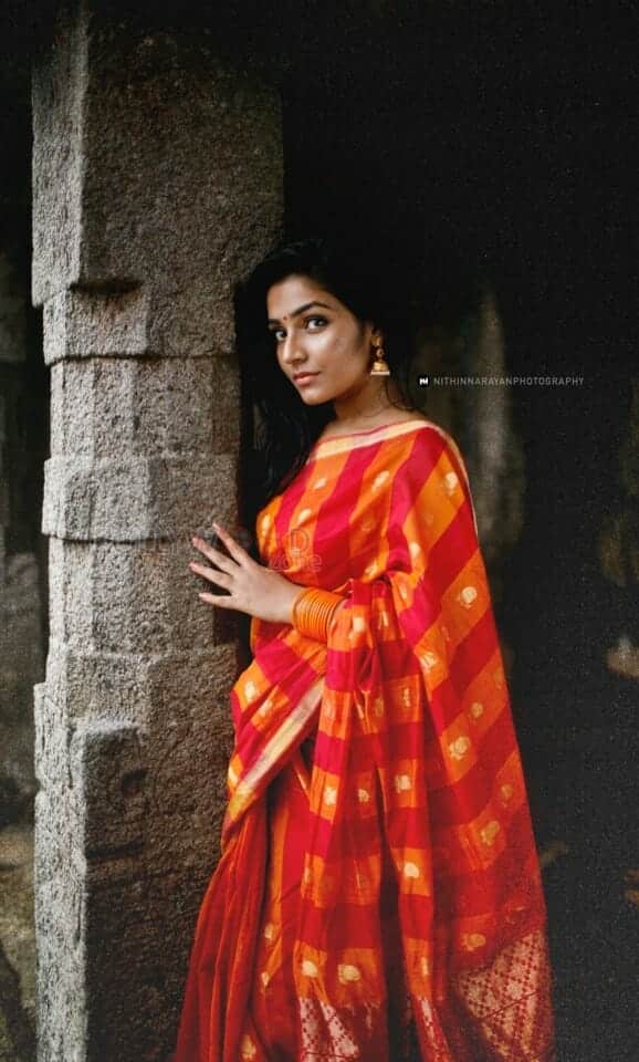 Malayalam Actress Rajisha Vijayan in a Red Saree Photoshoot Pictures 05