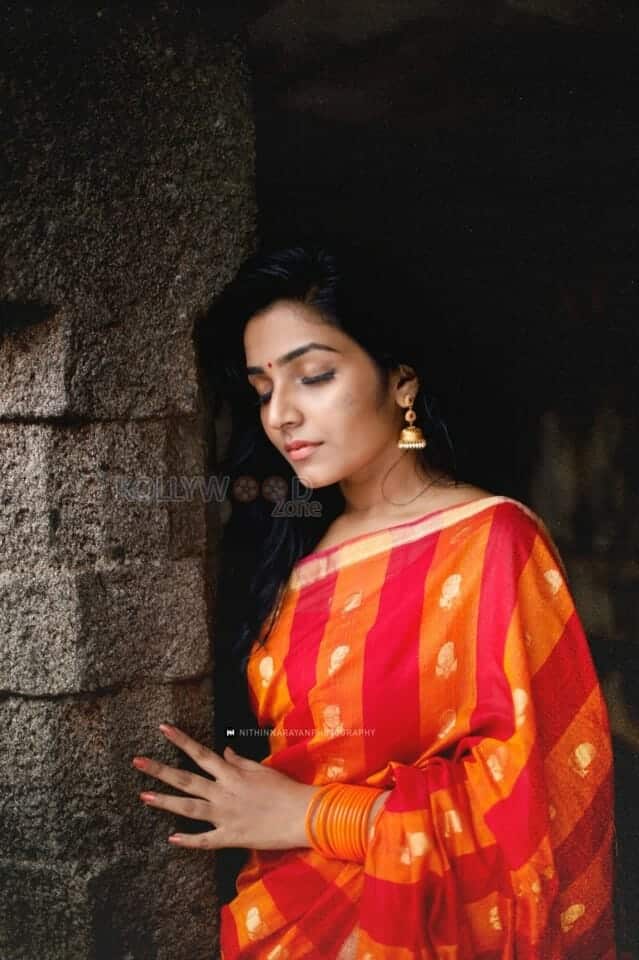 Malayalam Actress Rajisha Vijayan in a Red Saree Photoshoot Pictures 06