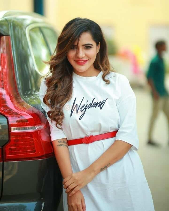 Ashu Reddy in White Dress Photoshoot Stills 06