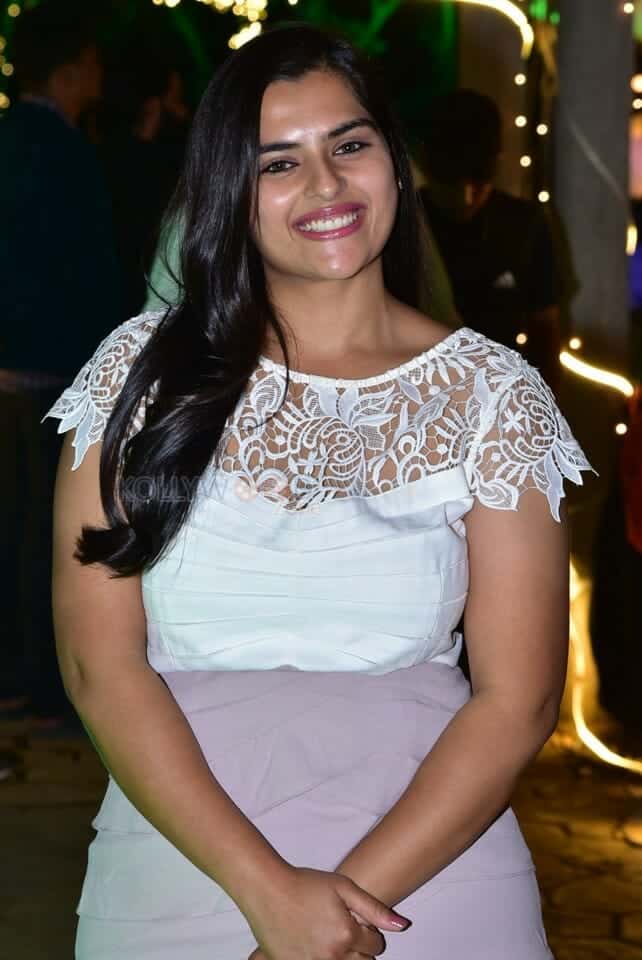Telugu Actress Kavya Kalyanram at Masooda Movie Success Meet Photos 13